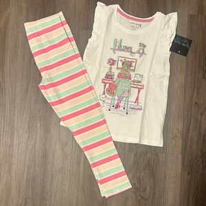 Girls Cute Set Leggings and Tee size 5/6
